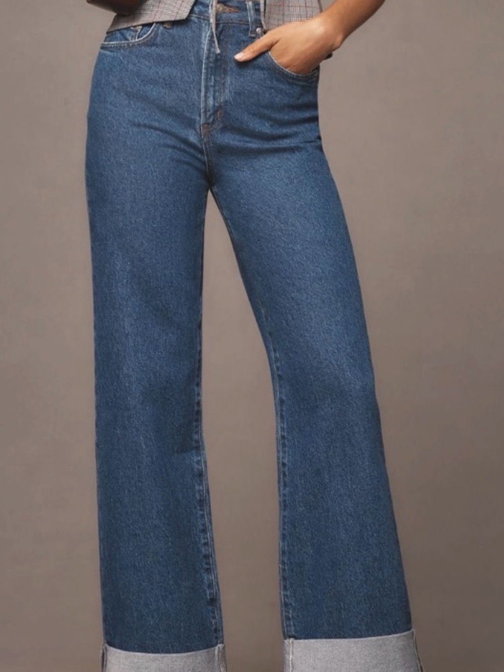 Pilcro High-Rise Wide Leg Women’s Jeans in Dark Blue